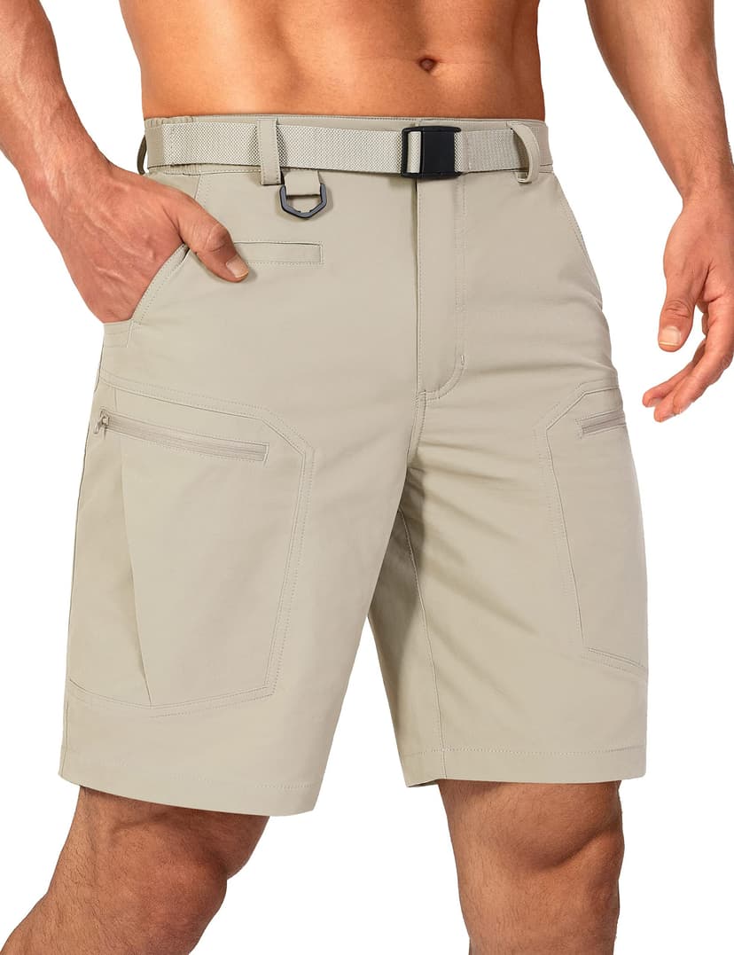 Shallowlulu Mens Cargo Hiking Shorts Water Resistant Quick Dry Lightweight Breathable Tactical Shorts with Nylon Belt