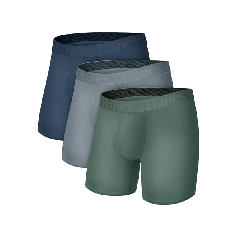 Hanes Men's Underwear, SuperSoft Viscose from Bamboo, 3-Pack, Sexy Men's Underwear, Short or Regular- Leg Boxer Briefs