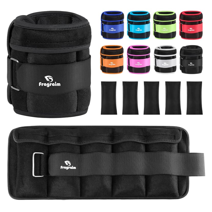 Fragraim Adjustable Ankle Weights 1-3/4/5/6/8/10/12/15/20 LBS Pair with Removable Weight for Jogging, Gymnastics, Aerobics, Physical Therapy