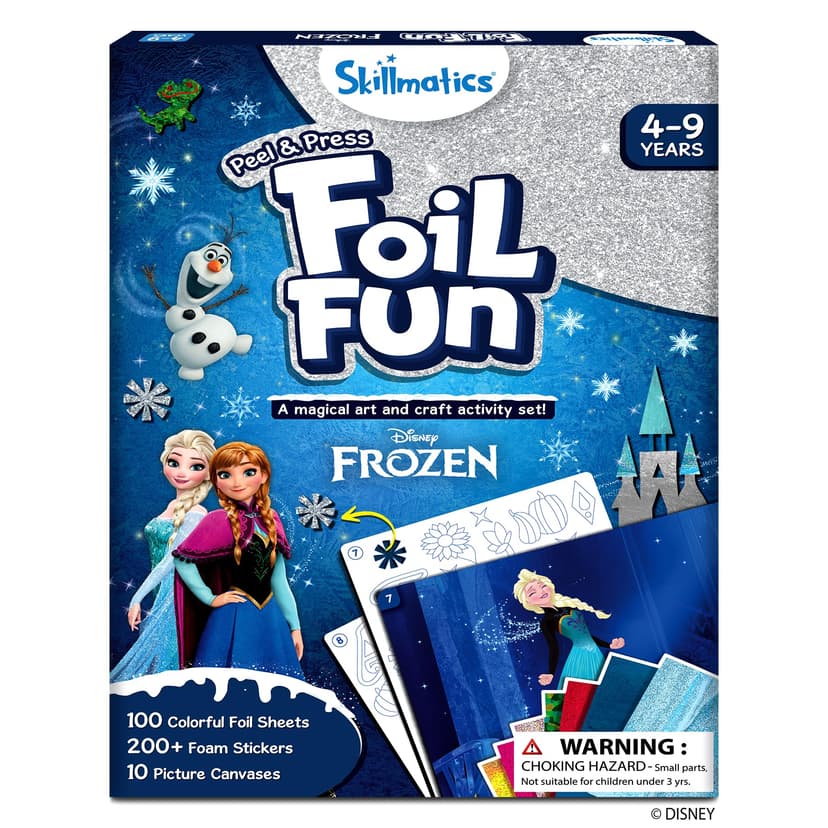 Skillmatics Foil Fun Disney Frozen, Foil Art & Craft Kit, Gift for Kids | Travel Toy, Mess-Free, 200+ Stickers, DIY Decor, For Fans of Elsa, Anna & Olaf, Girls & Boys Ages 4, 5, 6, 7, 8, 9