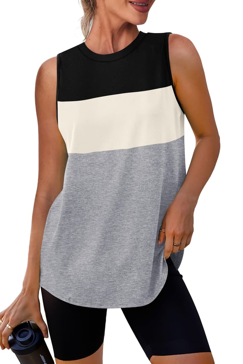 Womens Workout Tank Tops Lightweight Sleeveless Shirts for Women Loose Fit Tops for Athletic Running Tennis Yoga
