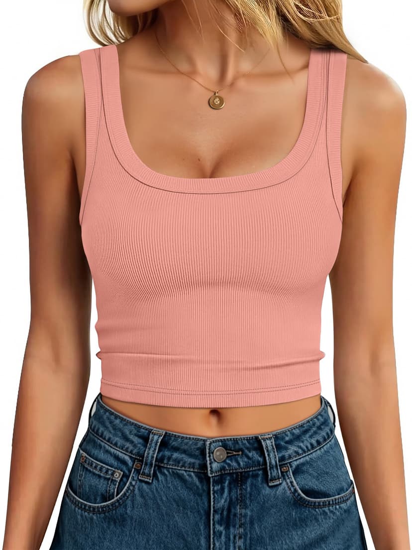 ANRABESS Womens Crop Tank Tops, Soft Breathable Ribbed Slim Fit, Comfy for Basic,Casual,Going Out&Daily Wear