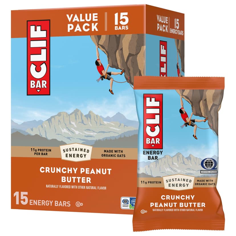CLIF BAR Protein Energy Bars, Crunchy Peanut Butter, 15ct