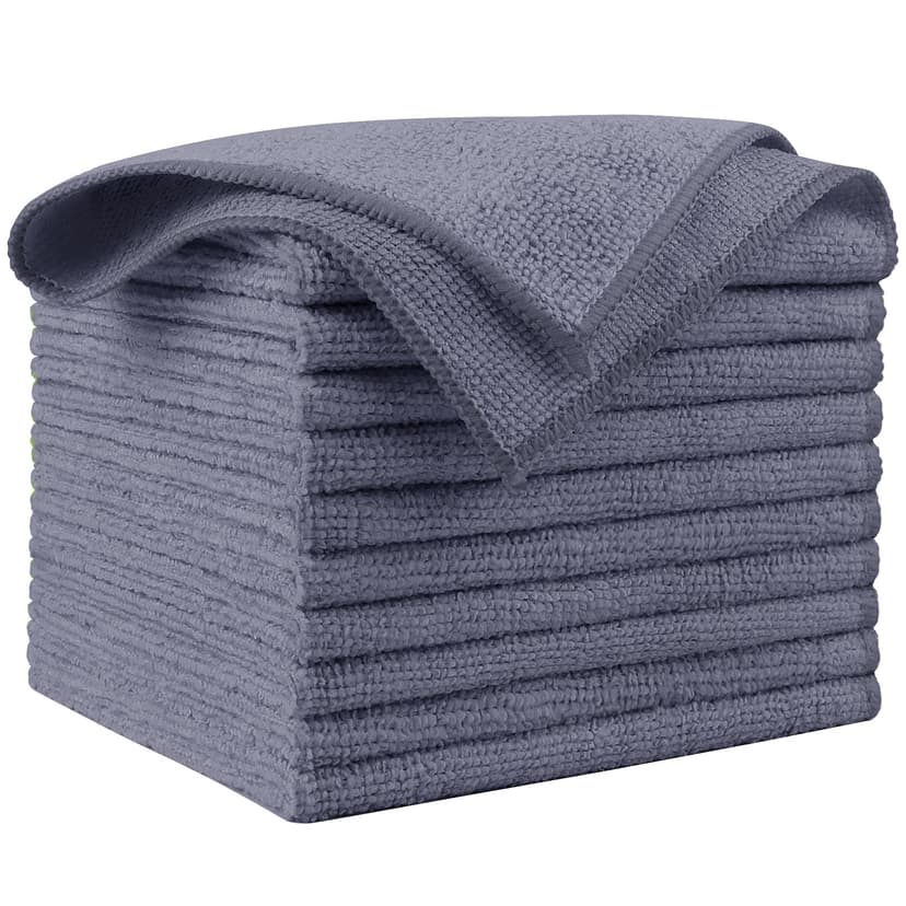 AIDEA Microfiber Cleaning Cloth Grey 10PK, Microfiber Towels 12"×12" | Premium Car Towels,Dusting Cloth Cleaning Rags,Cleaning Towels for SUVs, House, Kitchen, Window, Workshops, Cleaning Supplies