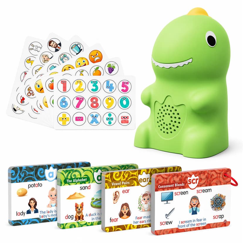 KOKODI Dinosaur Talking Pen with Phonics Cards, Autism Sensory Interactive Game for Kids Ages 3-8 Kindergarten Preschool Learning Activities, ABC 123 Learning Set for Toddler Educational Birthday Gift