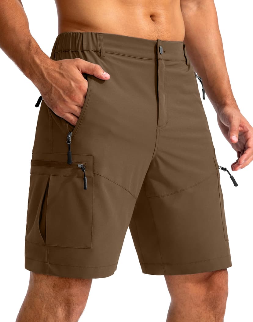 Pudolla Men's Hiking Cargo Shorts 9"/7"/11" Lightweight Outdoor Shorts for Men Trip Golf Camping Casual with 5 Zipper Pockets