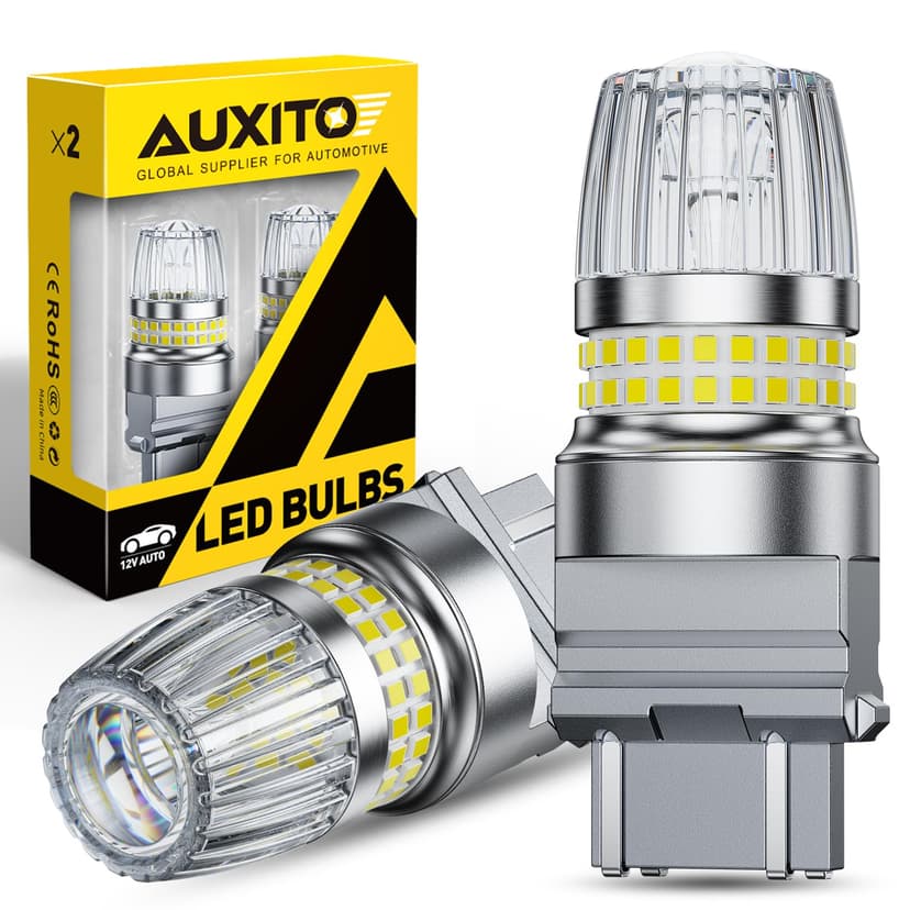AUXITO 3157 LED Bulb Reverse Lights, 700% Brighter 3156 LED Bulbs White 3056 3057 4157 4156 3457 4057 4114 LED Bulbs with Projector for Backup Parking DRL Brake Turn Signal Tail Maker Light, Pack of 2