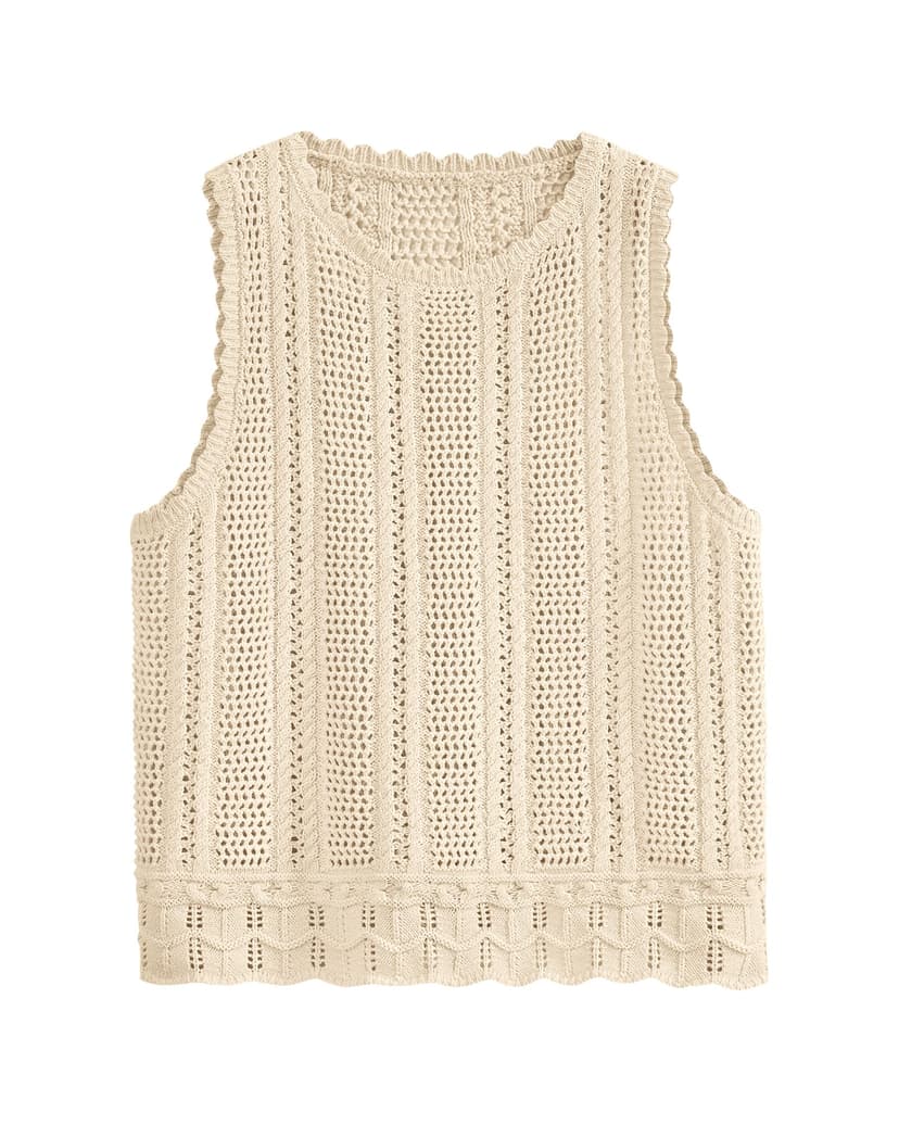 KIRUNDO Beach Vacation Clothes for Women Spring Summer Crochet Sweater Vest Tank Tops Cover Ups Resort Cruise Outfits 2026