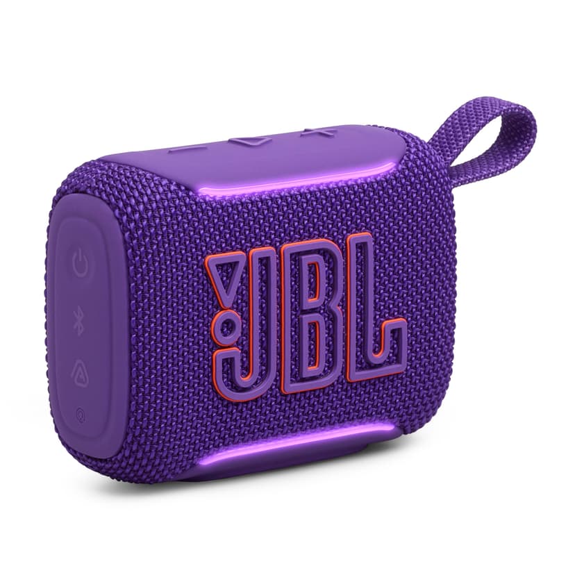 JBL Go 5 Portable Bluetooth Speaker, Waterproof and Dustproof - Purple | Dustproof Drop-Proof With up to 10 Hr Battery, Stereo Pairing, App Control For Pool, Beach, Outdoor Listening