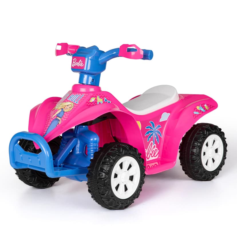Barbie - 6V ATV Ride On Toy for Kids, LED Headlights, Battery Powered