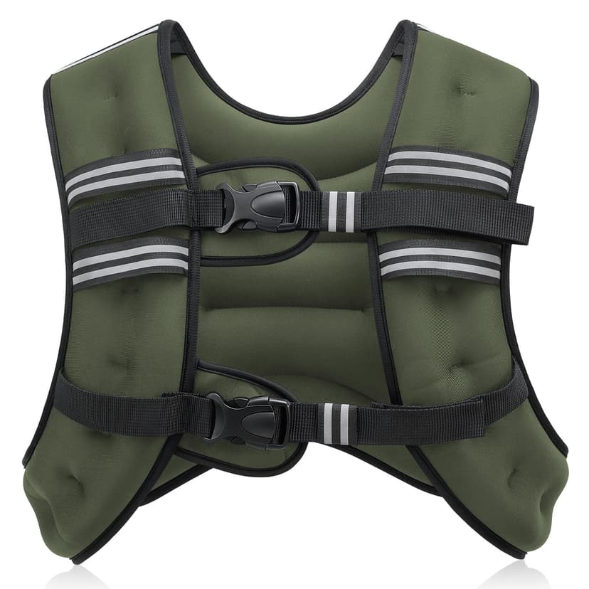 ZELUS Weighted Vest, 6lb/8lb/12lb/16lb/20lb/25lb/30lb Weight Vest with Reflective Stripe for Workout, Strength Training, Running, Fitness, Muscle Building, Weight Loss, Weightlifting