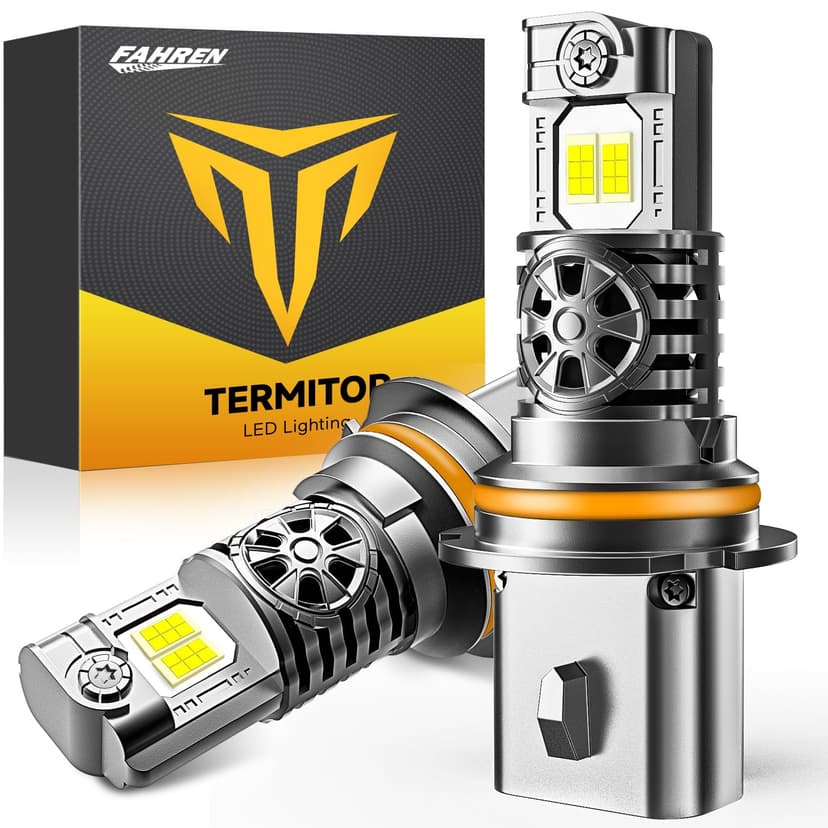 Termitor Latest 9007/HB5 LED Bulbs, 90,000LM Brightness High/Low Beam, 85000+ Hours Long Service Life, 6500K Cool White, Real 1:1 Halogen Size 9007 Fog Light Bulbs, 3 Mins Plug N Play, Pack of 2