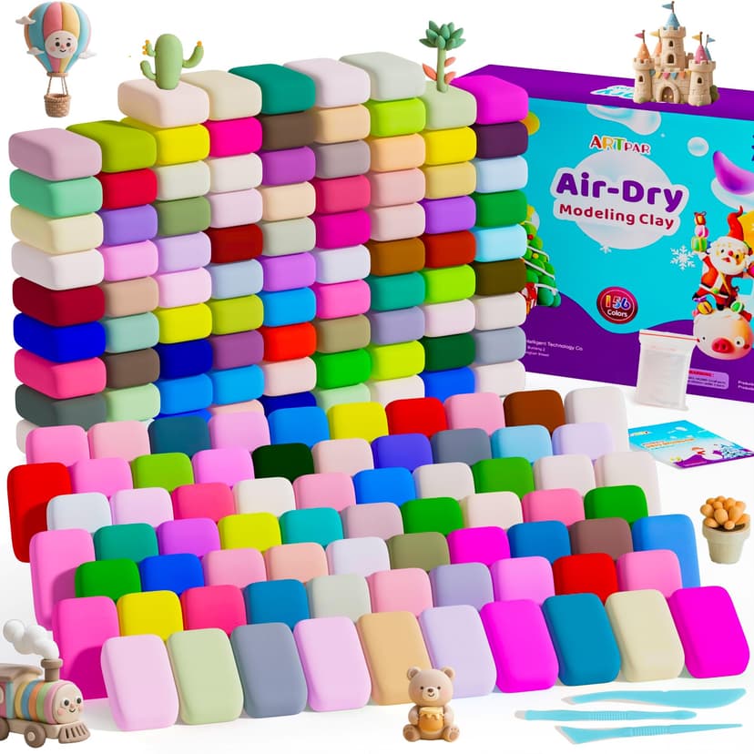 A‌RTPAR Air Dry Clay 156 Colors,Modeling Magic Clay for Kids Bulk Craft Kit | Soft & Non Sticky,Ultra Light,Art & Crafts Supplies for Classroom Projects, Creative Toys Family Party Games for Boys & Gi