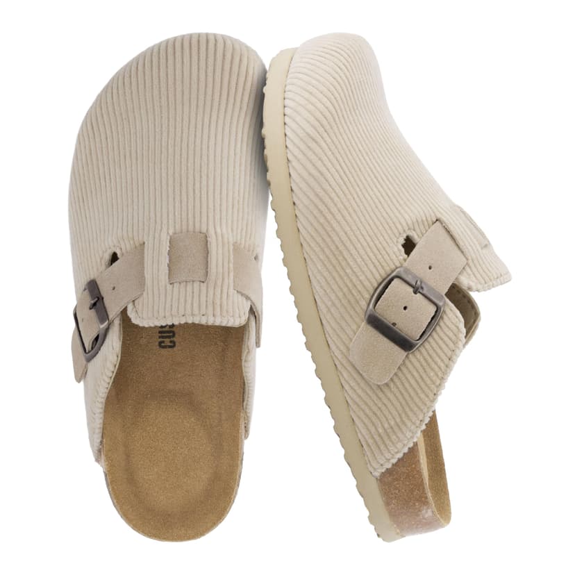 CUSHIONAIRE Hana Vegan Suede Clogs for Women, Cork Footbed Potato Shoes | Premium Vegan Suede Upper, Adjustable Buckle Strap, EVA Outsole, Slip On Closed Toe Mule, Suede Lined Insole, Arch Support