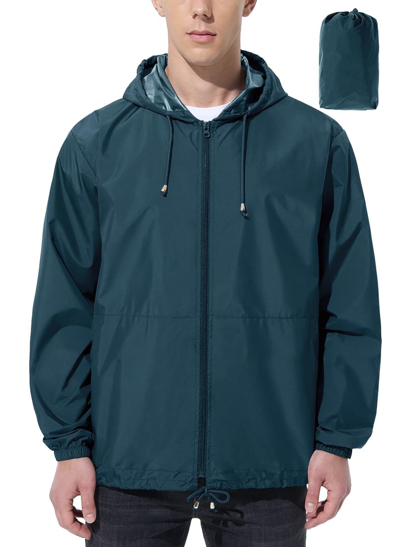 UIQUR Mens Rain Jacket Raincoat Waterproof Windbreaker | Lightweight Packable Design For Hiking, Cycling, Running, Fishing ,Golf,And Other Outdoor Activities