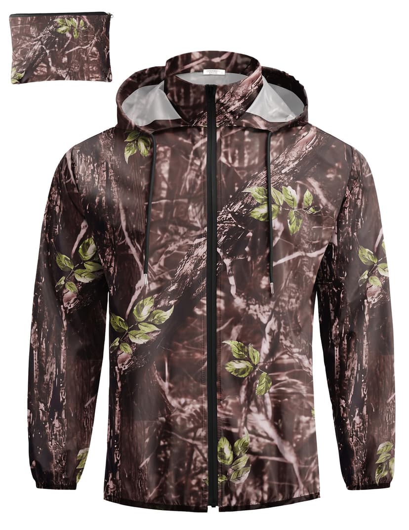 COOFANDY Men's Light Rain Jacket with Hood Packable Waterproof Raincoat Golf Rain Gear Travel Hiking Windbreaker