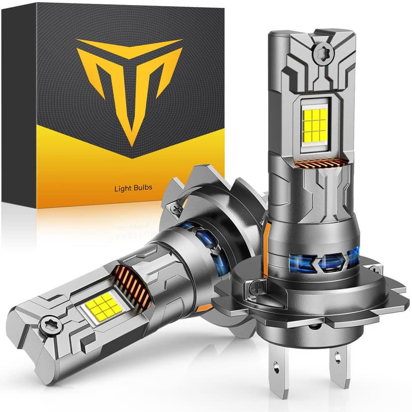 Ursprung 2026 𝐋𝐚𝐭𝐞𝐬𝐭-𝐆𝐞𝐧 H7/H7LL Bulbs, 95000LM 1200% 6500K Cool White, Real 1:1 Mini OEM Size, No Adapter Needed, Canbus Ready,10-Year Service Life, automotive-daytime-running-light-modules