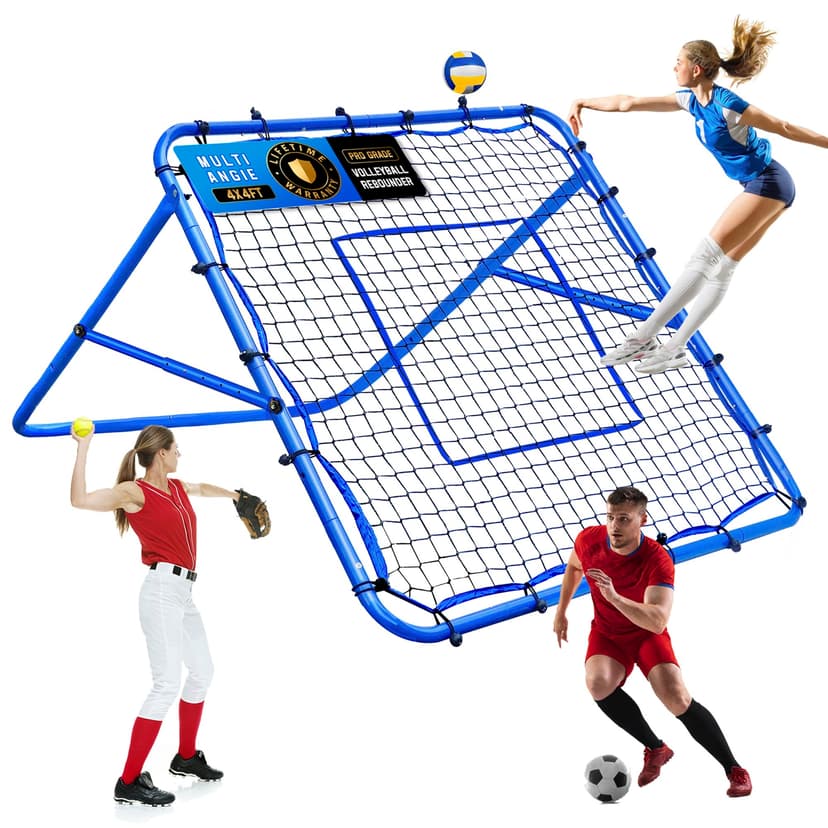 Volleyball Baseball Rebounder Net, Softball Rebounder Pitchback Net Quick Adjustments, Quick Adjustments Lacrosse Bounce Back Practice Equipment, Ideal for Outdoor Indoor and Backyard Training