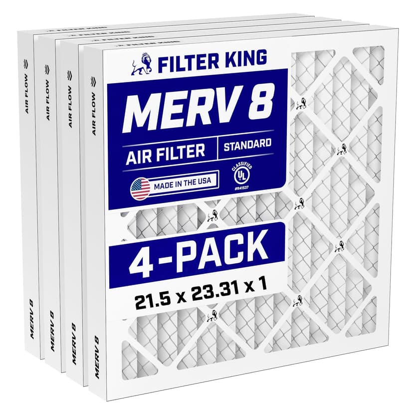 Filter King 21.5x23.31x1 Air Filter (4-Pack) MERV 8, AC Furnace Filters