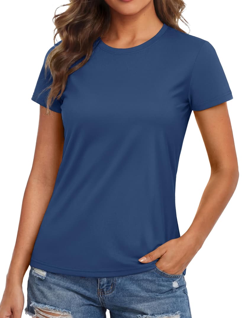 MAGCOMSEN Women's Workout Tops Short Sleeve Shirts UPF 50+ Quick Dry Athletic Sun Protection Rash Guard for Women
