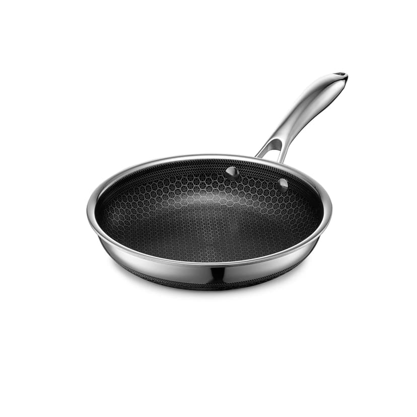 HexClad 8 Inch Hybrid Nonstick Frying Pan, Stay-Cool Handle, Dishwasher and Oven Safe, Induction Ready, Compatible with All Cooktops