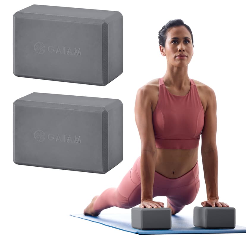 Gaiam Yoga Block - Supportive Latex-Free Eva Foam - Soft Non-Slip Surface with Beveled Edges for Yoga, Pilates, Meditation