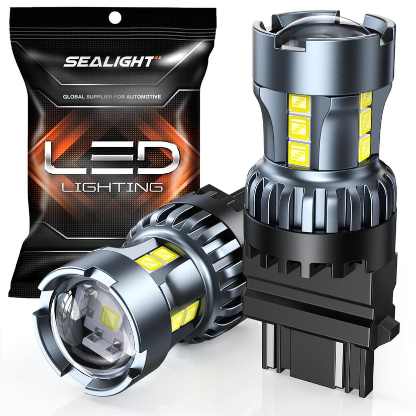 SEALIGHT 3156 3157 LED Bulb White Reverse Lights, 3056 3057 4057 4157 LED Light Bulb with Projector Replacement for Tail Light, Backup Light,Brake Parking, Automotive Running Light Bulbs, Pack of 2