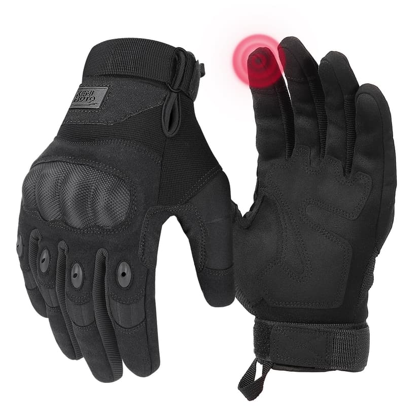 KEMIMOTO Tactical Gloves for Men, Touchscreen Motorcycle Gloves with Hard Shell & Palm Padding for Sports Motorcycle Cycling Tactical Airsoft Paintball Hunting Hiking Camping Climbing
