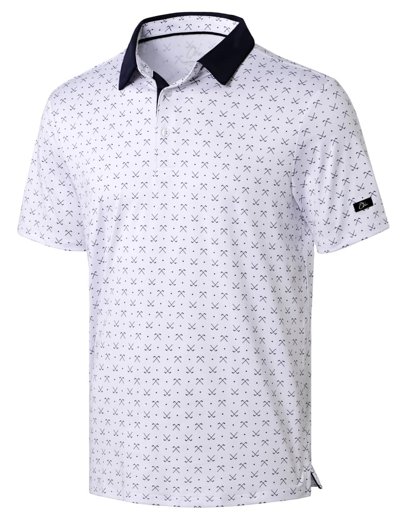 Obla Men's Golf Polo Shirts Print Short Sleeve Dry Fit Collared Shirt | Moisture Wicking, Performance, Lightweight, Casual, Polo Shirts for Men