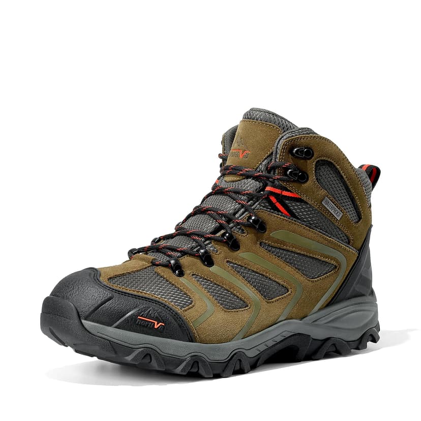 NORTIV 8 Men's Ankle High Waterproof Hiking Boots | Outdoor Lightweight Hiking Boots for Camping, Trekking and Mountaineering Armadillo