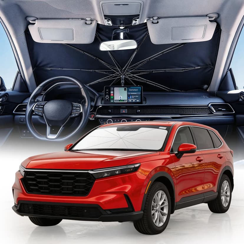 Weektic Custom Windshield Sun Shade Umbrella for Honda CR-V 2023-2026, [Double Thickened Ice Crystal Coating] Sun & Heat Protection, Keep Vehicle Cool & Protect Interior