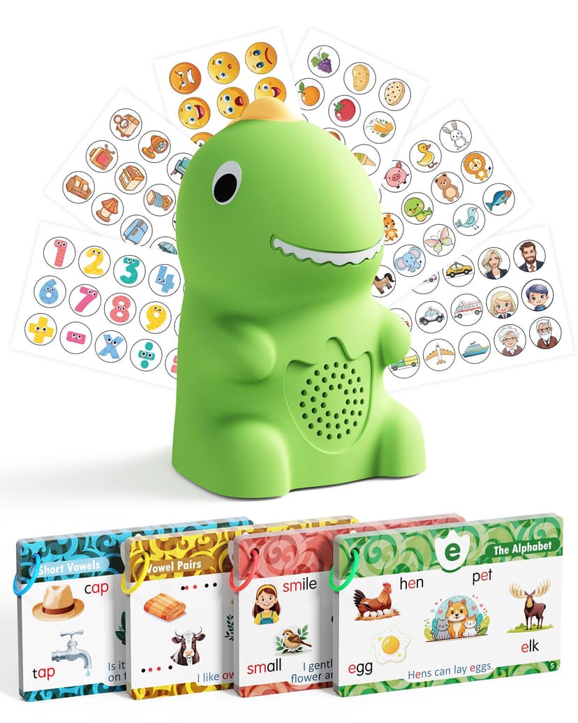 Aullsaty Dinosaur Talking Pen with Phonics Flash Cards, Interactive Learning Toy for Kids Ages 1-6, Autism Sensory & Speech Therapy Toy, ABC 123 Educational Toddler Toy, Screen-Free Birthday Gift