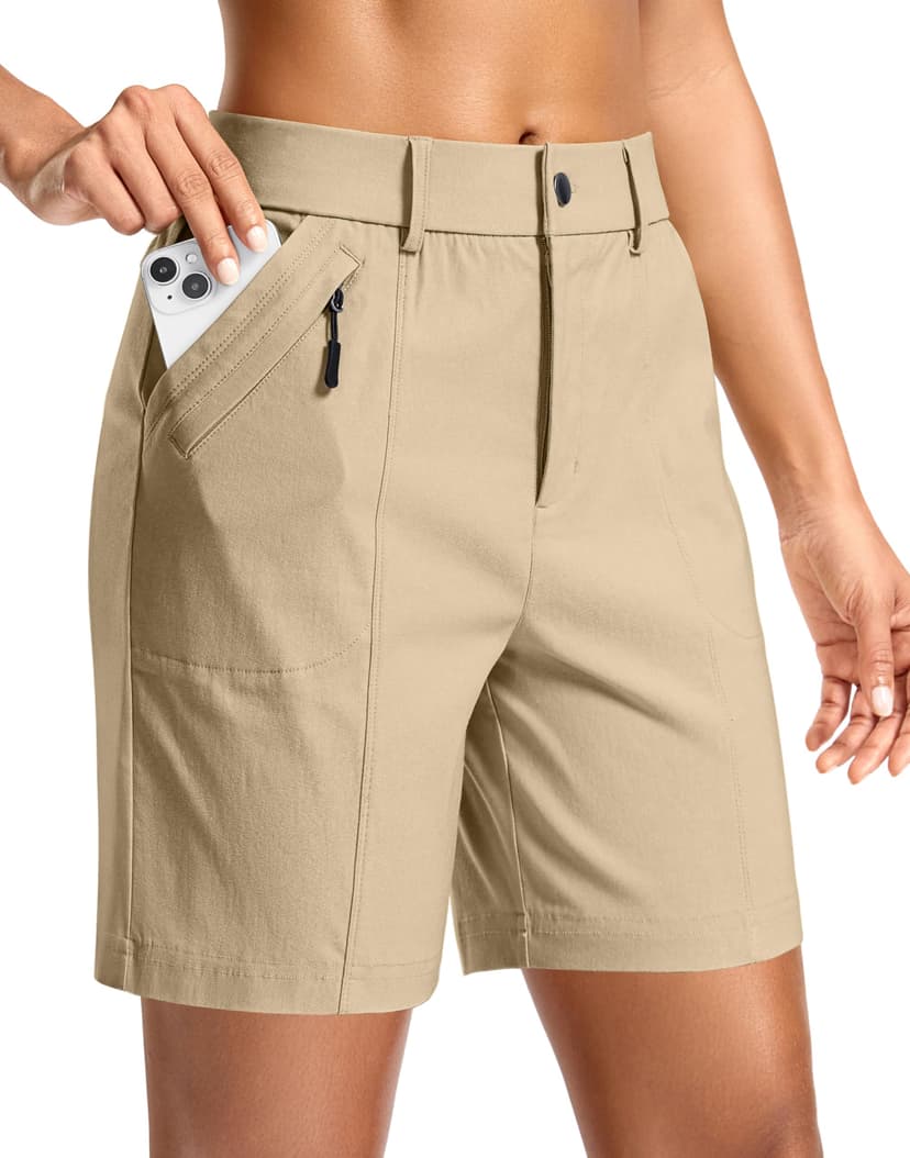 SANTINY Women's 5"/7" Hiking Golf Shorts Quick Dry Stretch Casual Work Shorts with Pockets for Women Walking Travel Summer