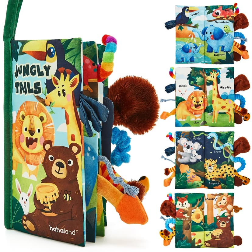 hahaland Baby Books 0-6 Months,Infant Tummy Time Toy Sensory Toys | 6 to 12 Months Touch Feel Book Travel Toy Gifts for Boy Girl 0-3 Month Baby Shower Birthday Easter Basket Stuffers 1PCS