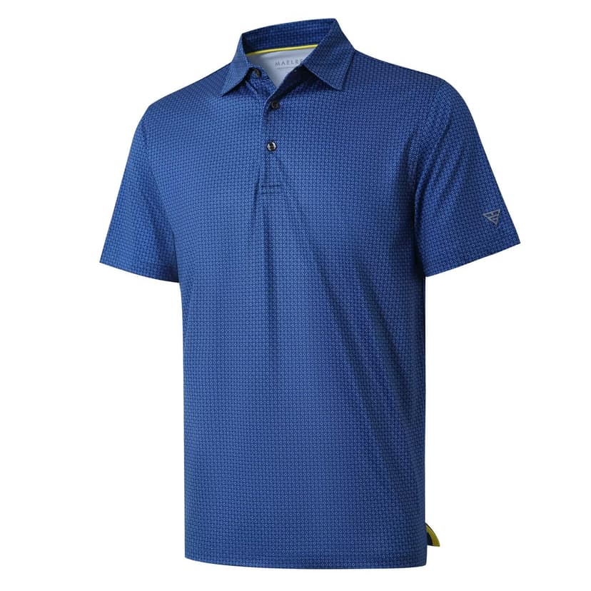 Golf Shirts for Men Dry Fit Short Sleeve Print Performance Moisture Wicking Polo Shirt