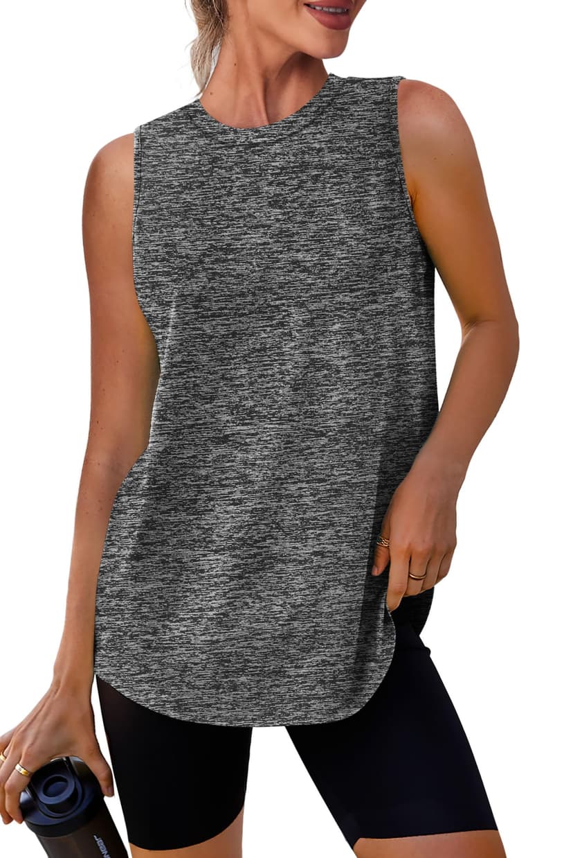 Womens Workout Tank Tops Lightweight Sleeveless Shirts for Women Loose Fit Tops for Athletic Running Tennis Yoga