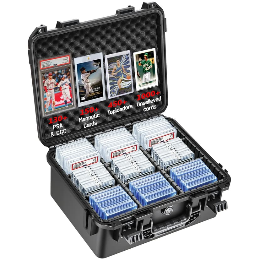 Graded Card Case Storage Box - Fits PSA BGS SGC Toploaders Magnetic Holder | Trading Card Storage Organizer, Hard Slab Case for Sports Cards, for Card Collectors, Travel & Home Storage, (300+ Toploade