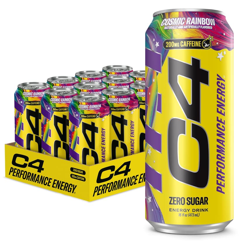 C4 Performance Energy Drink with Zero Sugar, 200mg Caffeine, 16 Fl Oz 12pk | 200mg caffeine and performance ingredients deliver explosive energy, endurance and focus.