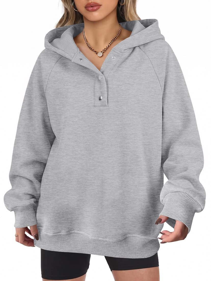 ANRABESS Womens Oversized Hoodies V Neck Henley Sweatshirts | Long Sleeve Button Pullover, Soft Cozy Fleece Warm Fabric, Casual Teen Girls Y2K Clothes, Fall Winter Fashion Outfits