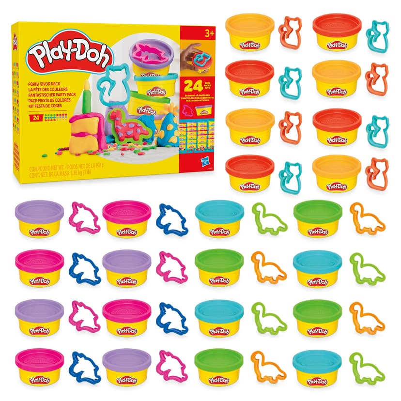 Play-Doh Party Favor Pack, Bulk 24 Pack of Modeling Compound with Cutters, Classroom Supplies for Arts & Crafts, Birthday Gifts & Prize Toys for Kids, Ages 3+ (Amazon Exclusive)
