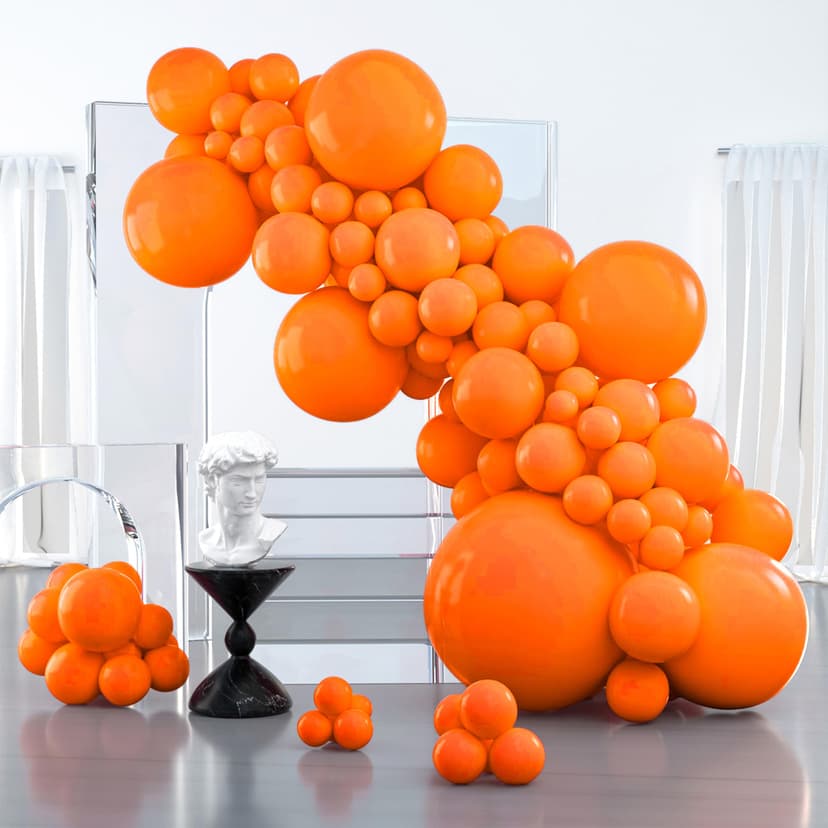 PartyWoo Orange Balloons 127pcs Fall Different Sizes 36 18 12 10 5 Inch | Balloons for Thanksgiving Halloween Little Cutie Baby Shower Birthday Thanksgiving Bridal Shower Party Decorations Orange-Y9