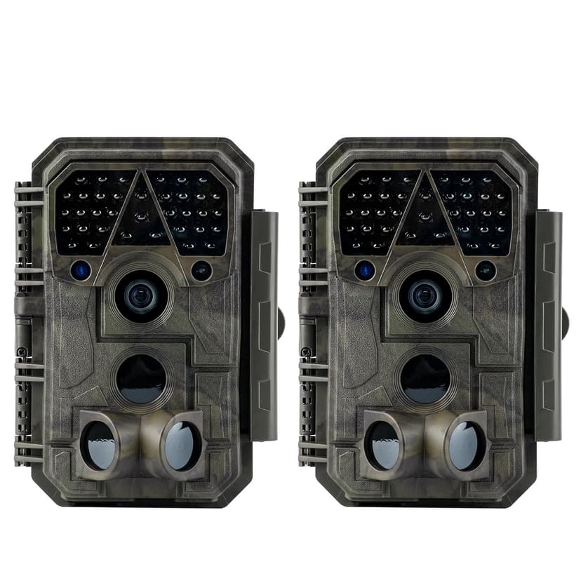 Meidase 2 Pack (Non-Cellular, Non-WiFi) Trail Camera P70, 64MP 1296p, No-Glow IR Night Vision, Motion Activated, Waterproof, Game Camera
