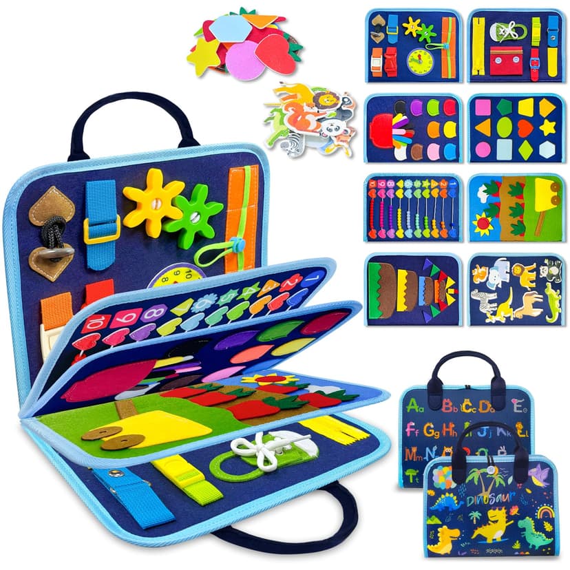 Exorany Busy Board Montessori Toys for Toddler Boy Birthday Gift Busy Book | Airplane Car Travel Toy, Learning Educational Toys, Activity Book, Toddler Activities, Sensory Toys, Fine Motor Skills