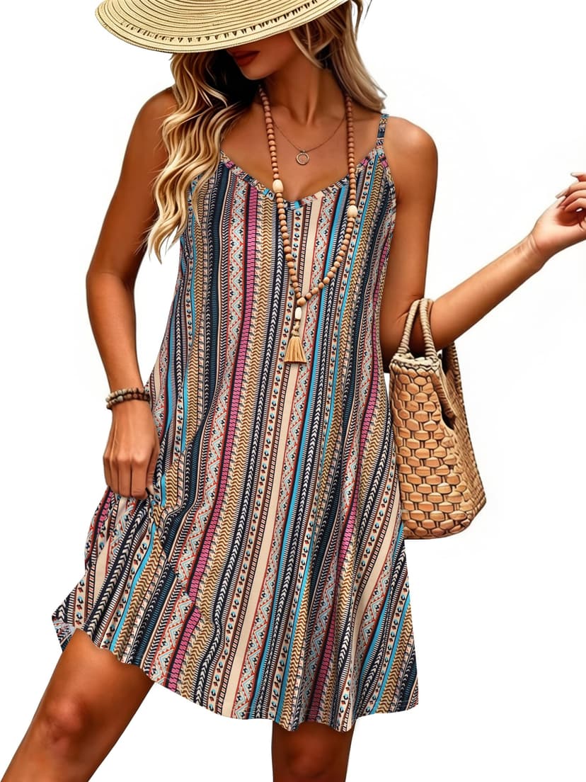 JOELLYUS Womens Spaghetti Strap Dress Summer Dresses Beach Cover Ups Casual Sundresses with Pockets 2026