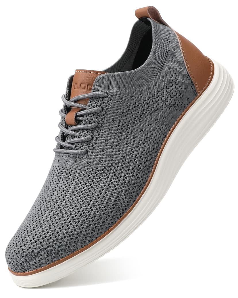 VILOCY Men's Casual Dress Sneakers Lace-Up Oxfords Business Mesh Breathable Walking Shoes Tennis Comfortable