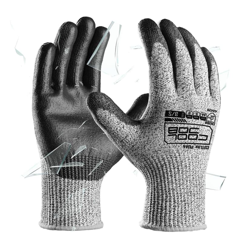 COOLJOB 12/120 Pairs Cut Resistant Work Gloves PU Coating, ANSI A2 A4 A6 A9