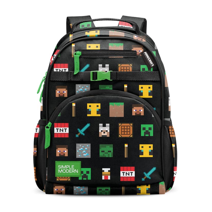 Simple Modern Minecraft Kids Backpack for School, Girls, Boys | 18L | Fletcher Minecraft Bookbag, School Backpack for Preschool, Kindergarten, Elementary | Fits Lunch Box, Cute | Large
