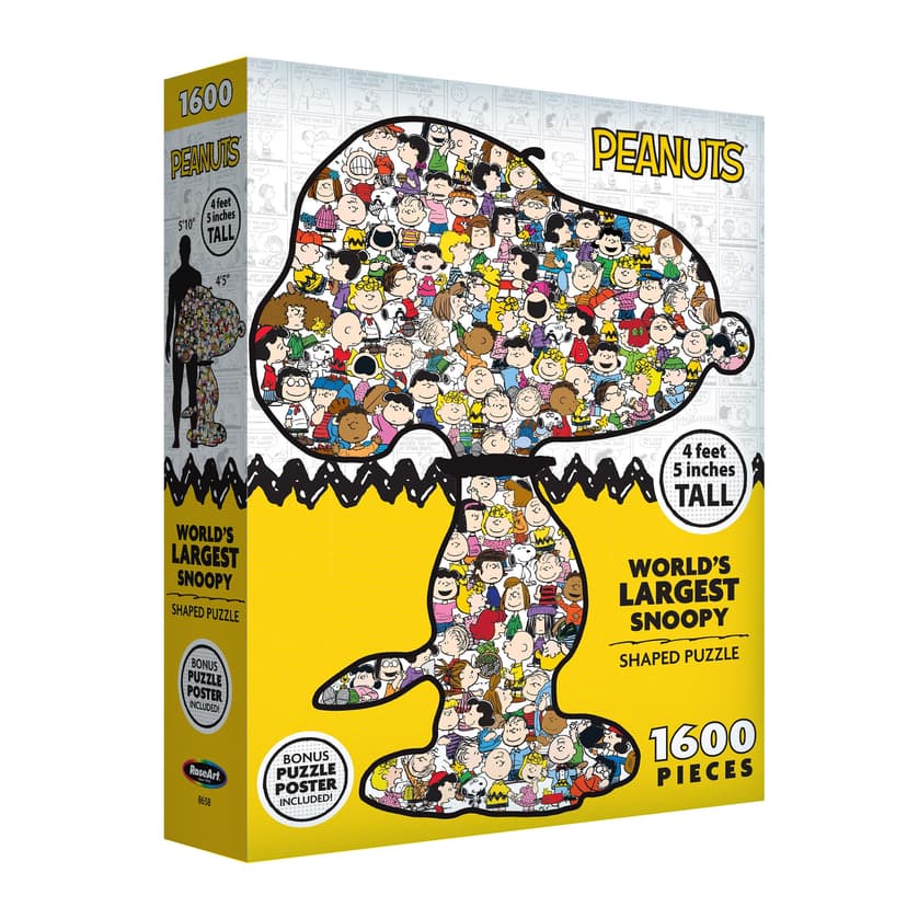 RoseArt - Peanuts - World's Largest Snoopy - 1600 Piece Shaped Puzzle for Adults