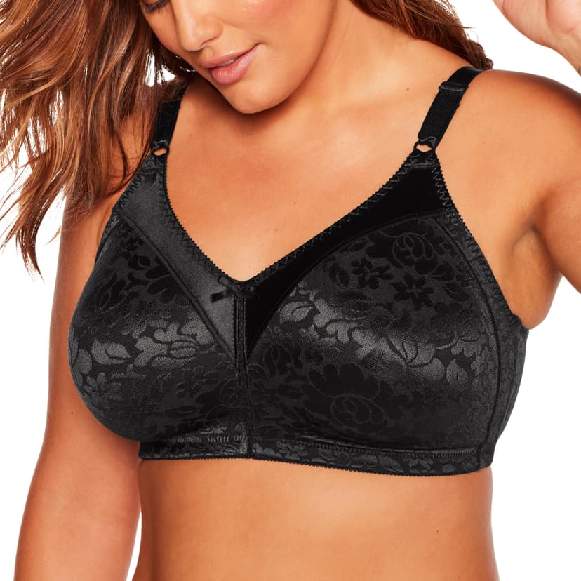 Bali Women's Wireless Lace Bra, Double Support Lace Bras for Women, Stay-in-Place Straps, Full Coverage, Comfortable
