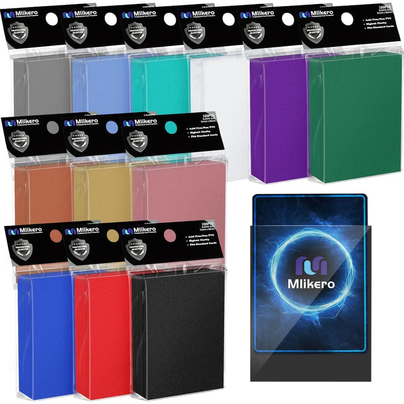 Mlikero 1200 Count Card Sleeves, Matte Magic Card Sleeves, Smooth Shuffle & Tear Resistant, Fit for MTG, TCG, CCG (12 Colors)